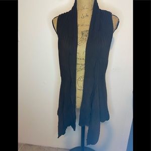 Lafayette 148 small crinkle pleated open cardigan